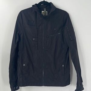 G-STAR RAW Timor Biker Black Overshirt Jacket
